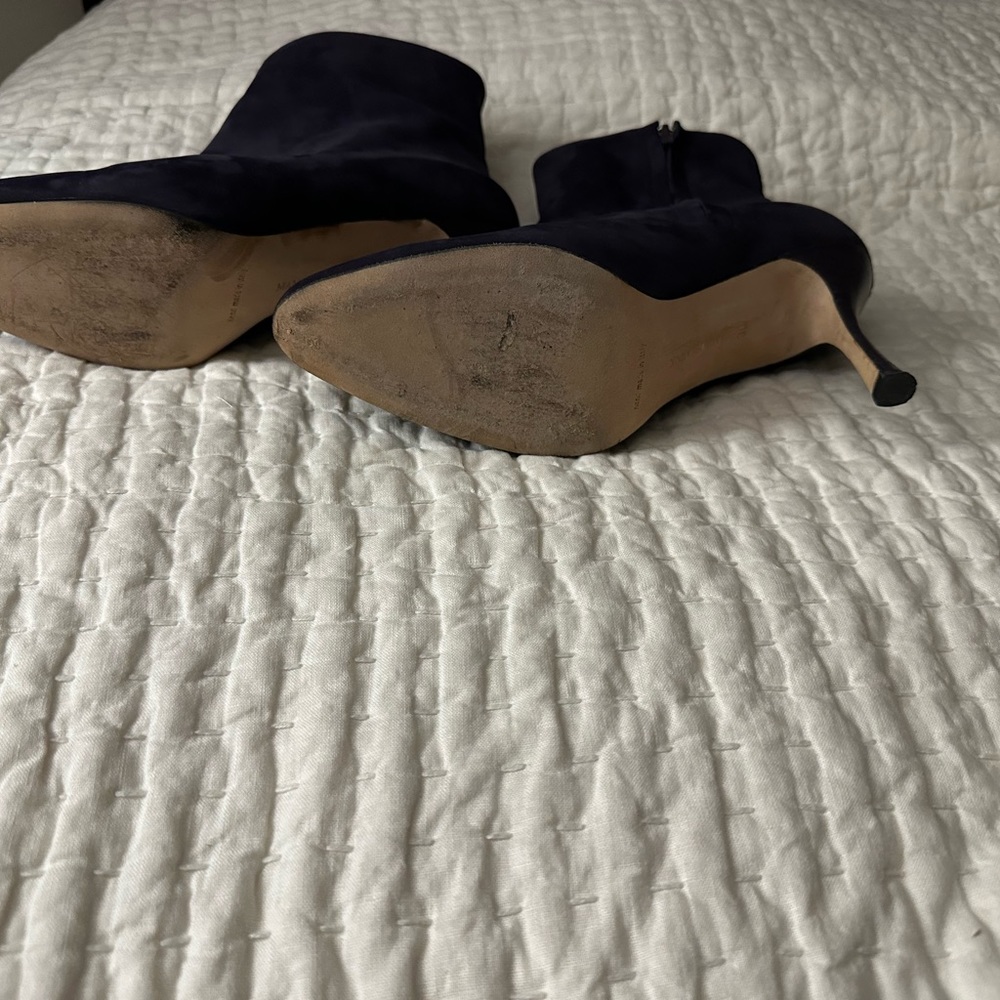 Manolo blank dark purple suede boots